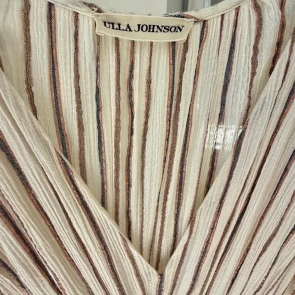 Ulla Johnson Metallic Stripe Cotton Dress - Picture 4 of 5